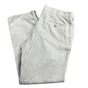 Cubavera Pants Mens 38 x 32 Beige Linen Blend Flat Front Casual Summer Beach